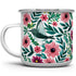 Floral Hummingbird Enamel Camping Coffee Mug, Botanical Garden Gift Cup for Women and Friends