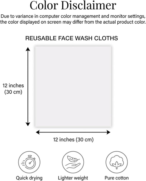 12 Pack 100% 12 12 Inches, 550 RIVERSIDE Premium Cotton Face Wash Cloths, x Soft & Absorbent Face Towels for Bathroom