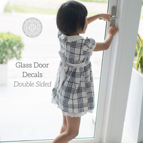 Double-Sided Glass Door Decals – Safety Stickers to Prevent Accidental Collisions (Set of 2) (Clear Mandala)