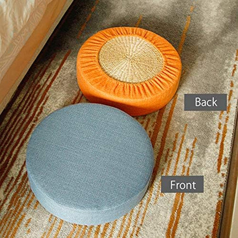 Kelendle 23.62 Inches Round Floor Pillow Tatami Cushion Cover, Japanese Futon Meditation Seating Ottoman Throw
