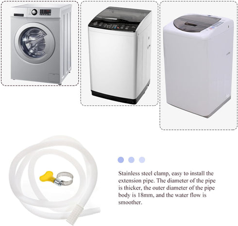 Stainless Steel Outdoor Tube Connector Kit, Anti-Sunshine Water Inlet Hose Extension for Washing Machine Drain