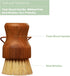 2PCS Set Teak Dish Scrub Brush by HTB, Good Grip Small Wooden Dish Brush with Teak Handle & Sisal Bristles for Kitchen