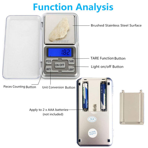 Portable Food Travel Scale Digital Kitchen Scale 500g Capacity High Precision Miniature Measuring Scale