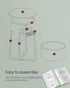 ULET228C04 VASAGLE LILEA Collection - Side Table with Charging Station, Round End Table with Fabric Basket, Nightstand