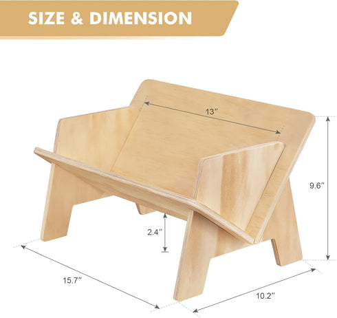 RekRang Wooden Tabletop Bookshelf Titled Desktop Bookshelf Cookbook Shelf,Small Bookcases for Magazine Books CDs,Book