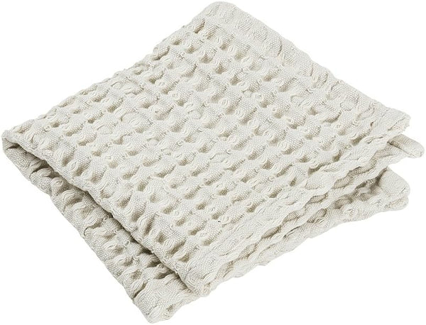blomus 69006 12 x 12 in. Caro Waffle Bathroom Washcloth44; Moonbeam - Set
