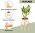 Wood 12.2" x 13.8" Plant Stand Indoor Outdoor, Wooden Single Floor Plant Pot Holder, Natural Plant Stand, Boho Plant Self Holder, Assembly Required (Natural, Excluding Potted Plants)