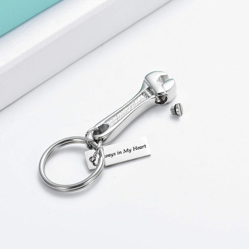 shajwo Wrench Urn Necklace for Ashes, Stainless Steel Hammer Cremation Jewelry Pendant for Women Men