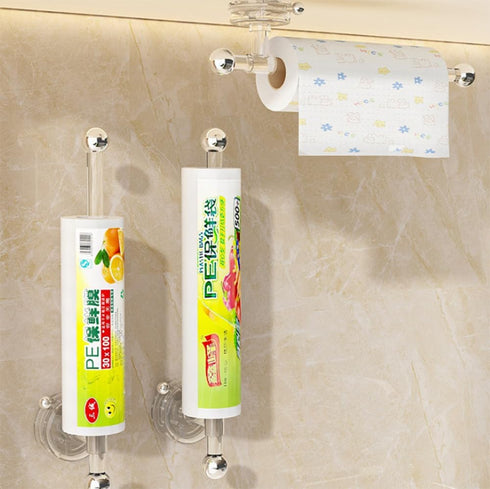 Cciphy Suction Cup Paper Towel Holder, Adjustable Self Adhesive Paper Towel Holder Under Cabinet, Wall Mount Paper Roll