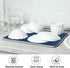 Navy Dish Drying Mat for Kitchen Counter, Absorbent Microfiber Dry Dishes Mat 16 x 18 Inch for Countertops Decor