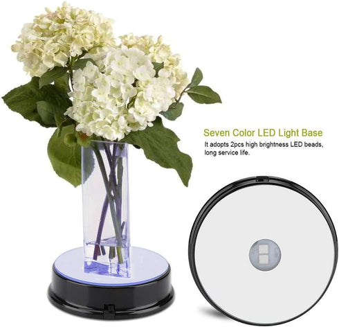 Semme Lighted Pedestal Display Base with Seven Color Changing Lights for Crystals and Figurines