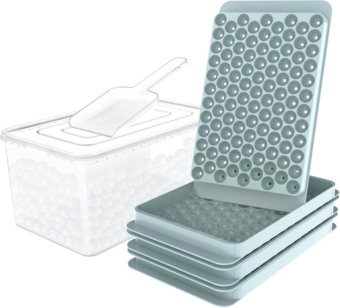 WIBIMEN Mini Ice Cube Trays, 104x3PCS Small Ice Cube Tray for Chilled Drinks, Coffee, Juice (3 Pack Blue Ice Trays)