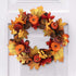 Lighted Fall Harvest Thanksgiving Wreath with Maple Leaf - 12 Inches, Front Door Wall Decor