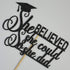 Graduation 2025 Cake Topper, She Did It Cake Sign, Congrats Grad Party Decorations in Black