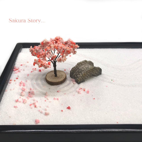 Zen Garden for Desk, Japanese Zen Garden Kit with Sand Stamp Sphere and Essential Accessories, Mini Zen Sandbox Office