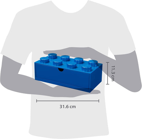 LEGO Stackable Desk Drawer BLUE - Plastic Storage Box for LEGO, Toys, Office Supplies, and Home Decoration