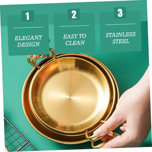 Amphora Snack Plate Housewarming for Housewarming Stainless Steel Food Plate Fried Chicken Serving Tray Flat Bottom Wok Camping Griddle Paella Skillet Spanish Paella Pan by BRIGHTFUFU
