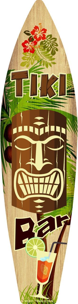 Tiki Bar Metal Surfboard Novelty Sign SB-023