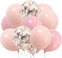 12inch Blush Pink Balloons and Rose Gold Confetti Balloons for Baby Shower Birthday Girl Party Decorations