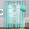 MIULEE 2 Turquoise Semi Sheer Window Curtains, Aqua Blue Linen Textured Grommet Top Drapes for Bedroom Living Room