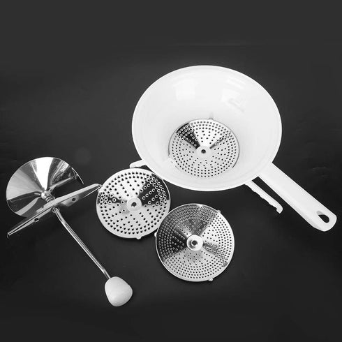 Multifunctional Manual Food Grinder Mixer - Salad Vegetable Fruit Blender with 3 Interchangeable Discs