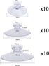 Whaline 30 Packs Suction Cup Plastic Sucker Pads - Clear, 3 Sizes, 45 mm, 30 mm, 20 mm