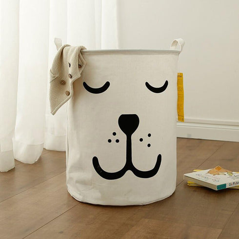 FANKANG Large Canvas Laundry Storage Basket, Foldable Nursery Hamper with Waterproof PE Coating for Kids, Office,