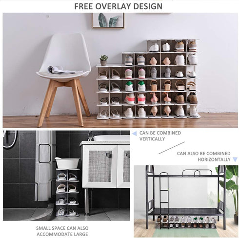 6-Tier Closet, Narrow Shoe Rack for Small Entryways, Space-Saving Adjustable Stackable Shelves, Free Standing Shoe