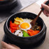 Korean Cooking Korean Stone Bowl By Whitenesser, Stone Pot Sizzling Hot Pot for Bibimbap and Soup (Small, No Lid) - Premium Ceramic with Melamine Tray (27 Oz) by Whitenesser