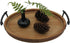 Oval Rustic Wooden Decorative Tray, Serving Tray with Metal Handles, Ottoman Coffee Table Tray, Farmhouse Centerpiece