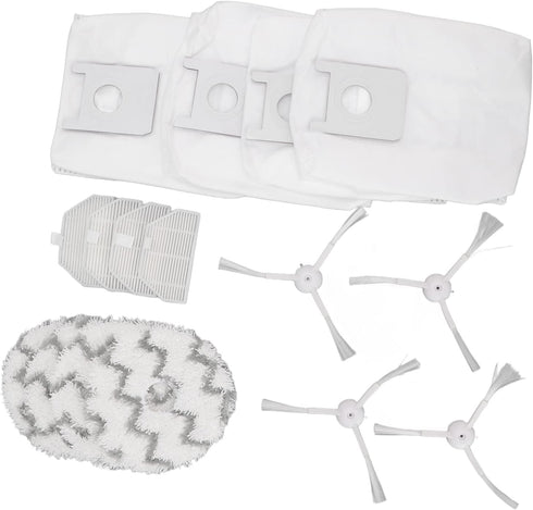 Sweeping Robot Accessories for Roidmi EVA SDJ06RM Vacuum Cleaner, Includes 4 Dust Bags, 4 Filters & 4 Mop Cloths