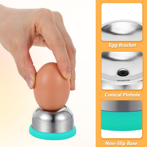 Ouligay Egg Piercer for Raw Eggs, Egg Hole Puncher for Bakery Kitchen Tools, Stainless Steel Egg Poker with Sturdy Base