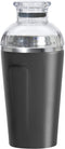 OGGI Groove Insulated Cocktail Shaker, 17oz Double Wall Vacuum Insulated Stainless Steel Mixer with Built-In Strainer