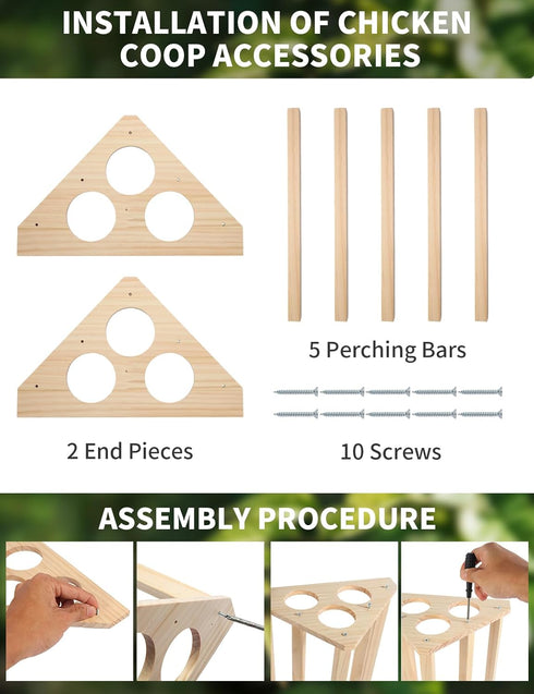 DsyysdS Wooden Chick Perch, Chick Stand Training Perch, Wood Chicken Roosting Bar for Entertainment, Strong Chick