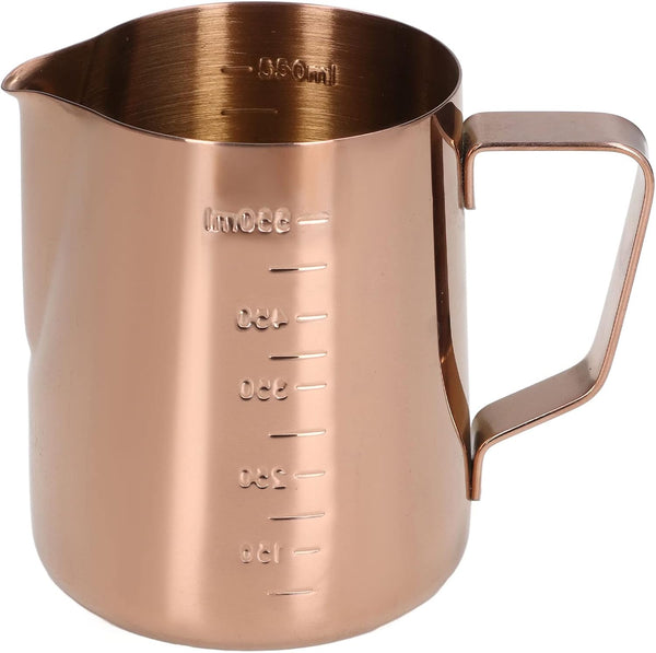 Rose Gold Stainless Steel Milk Frothing Cup, 550ML Pitcher for Coffee Steaming and Latte Art