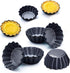 12 Packs Egg Tart Mold Size 2.6 x 0.9inch, Cupcake Cake Muffin Mold Tin Pan Baking Tool, Carbon Steel