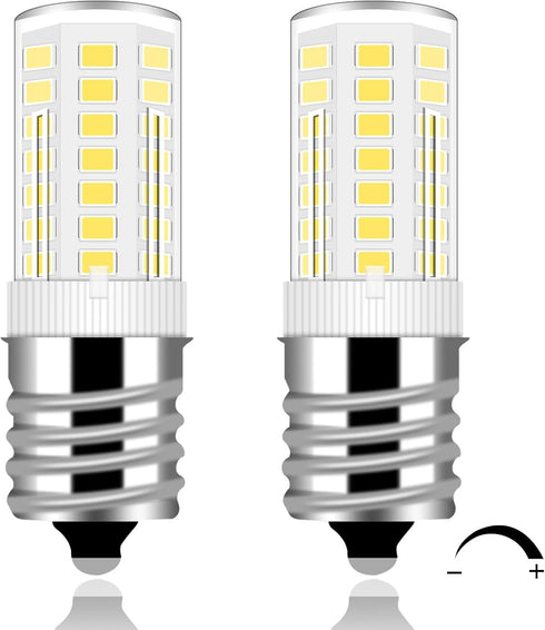 KEI D28X Freezer Light Bulb, 3.8W Replacement, 450LM E17 LED Intermediate Base Daylight White 5000K, 2-Pack