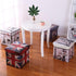 feb.7 Storage Ottoman,Folding Stools Foot Rest, Storage Boxes Coffee Table, Faux Leather British Retro Household
