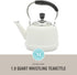 2 Martha Stewart Kingstree Large Qt Heavy Gauge Stainless Steel Tea Kettle - Linen White Exterior