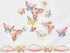 GOHD 3pcs Kitchen Curtain/Cafe Curtain Set - Farmhouse Air-Brushed Flying Butterfly Design (Swag and 24 inches Tiers)