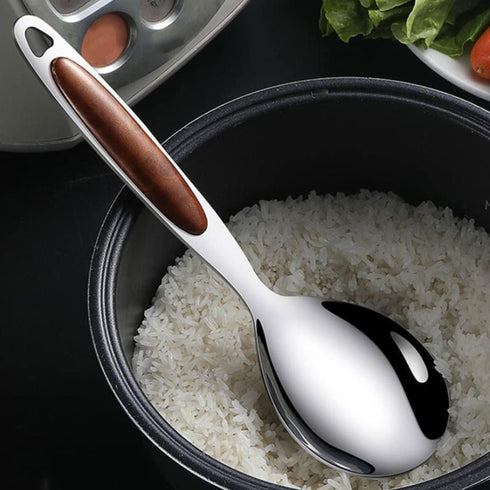 2pcs Stainless Steel Rice Spoon, Rice Cooker Dishes Condiment Spoon, Non Stick Kitchen Scoops