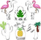 Hawaiian Cookie Cutter Set - 6 Piece: Cactus, Pineapple, Flamingo, Monstera Leaf, Palm Tree for Summer Parties