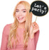 Fully Assembled 60th Birthday Photo Booth Props - Set of 30 - Cute Bday Designs with Real Glitter - Black & Gold Selfie