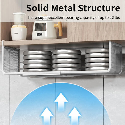 Counter 1 Pack) Expandable Under Shelf Basket Organizer, Under Shelf Storage, Hanging Baskets Under Cabinet for Pantry