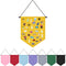 Wall Hanging Brooch Organizer Storage Board, Colorful Enamel Pin Badge Canvas Display Banner, 12.6x10in (Yellow)