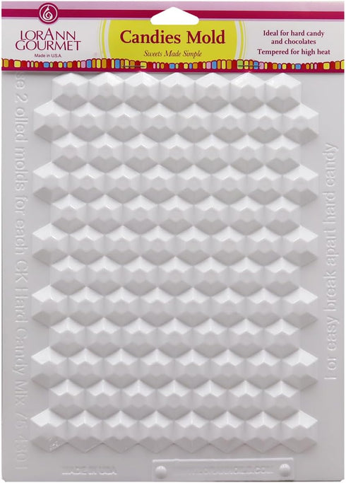 LorAnn Hard Candy Making Mold Gems Set - Rectangle, Hexagon, and Disc Molds Included