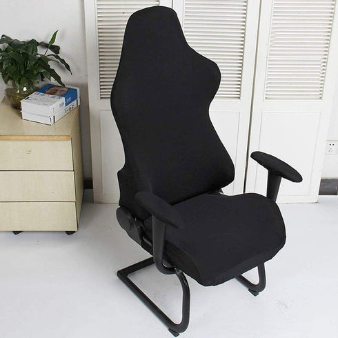BTSKY Ergonomic Office Computer Game Chair Slipcovers, Stretchy Polyester Covers for Gaming Chair (Black)