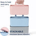 Multiuse Caddy Organizer with Handle - Stackable Plastic Bin Basket for Art Supplies, Makeup, Bathroom, Kitchen (Pink)
