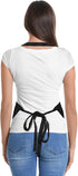 DALIX Apron Commercial Restaurant Home Bib Spun Poly Cotton Kitchen Aprons with 2 Pockets in Black