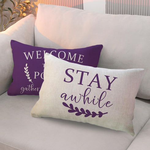 ULOVE LOVE YOURSELF 12x20,2Pack Country Porch Decor Lumbar Throw Pillow Covers Farmhouse Pillowcases Welcome to Our